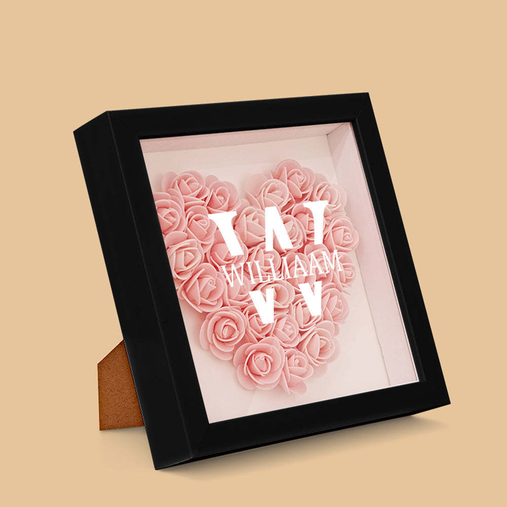 Custom Name Flower Shadow Box Personalized Creative Flower Shadowbox Frame Gift - NameNecklace