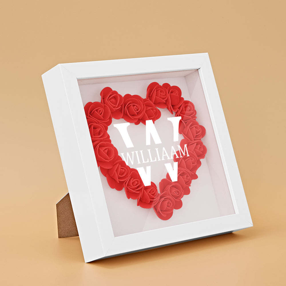 Custom Name Flower Shadow Box Personalized Creative Flower Shadowbox Frame Gift - NameNecklace
