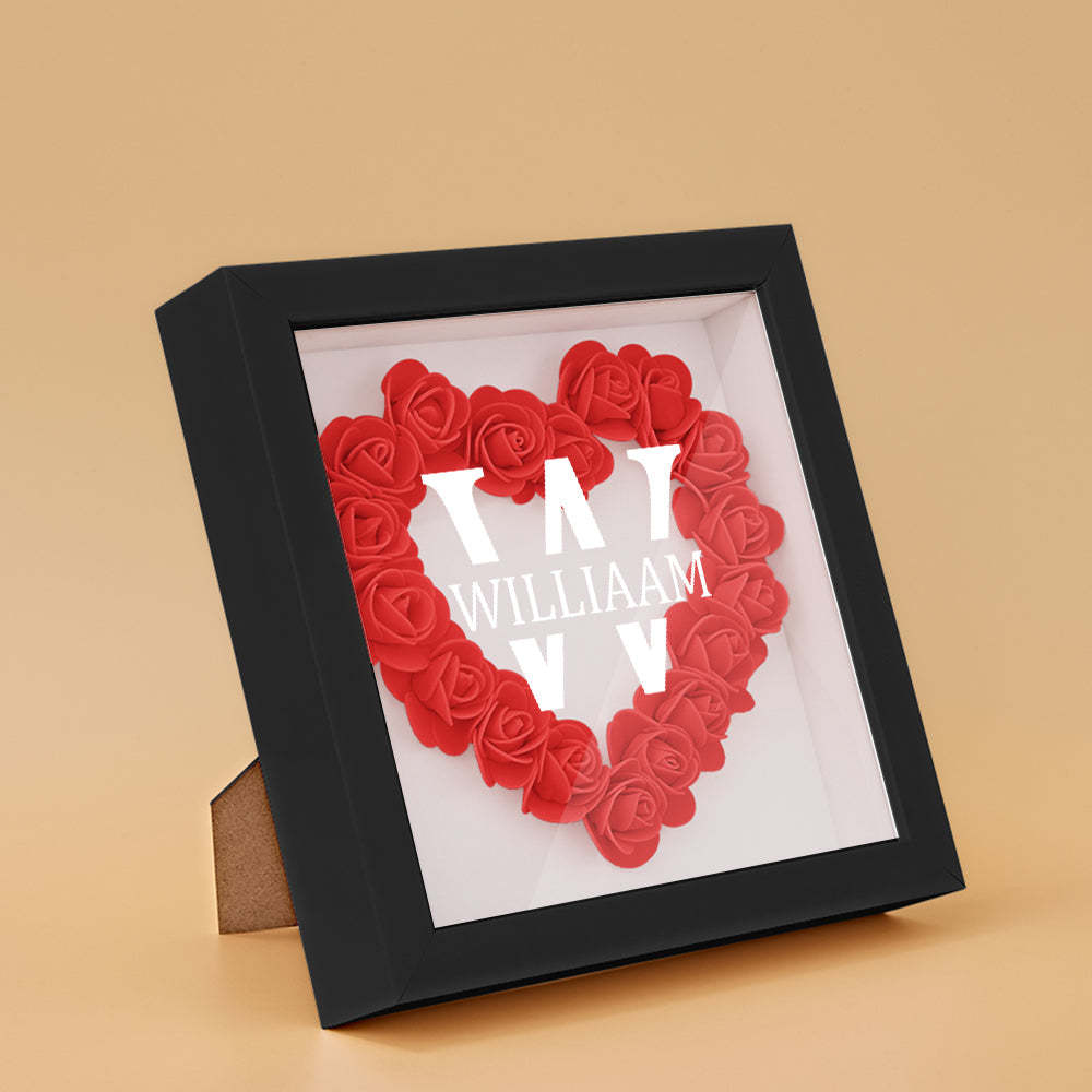 Custom Name Flower Shadow Box Personalized Creative Flower Shadowbox Frame Gift - NameNecklace