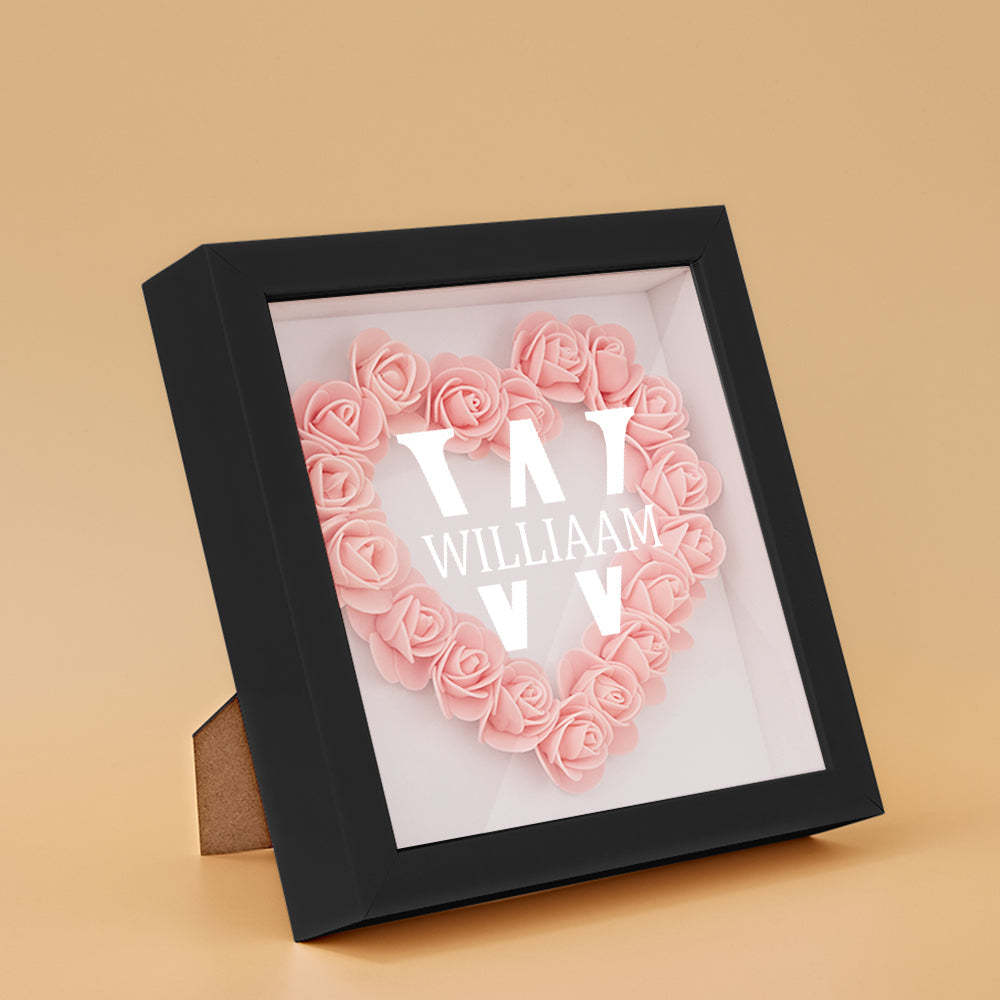 Custom Name Flower Shadow Box Personalized Creative Flower Shadowbox Frame Gift - NameNecklace