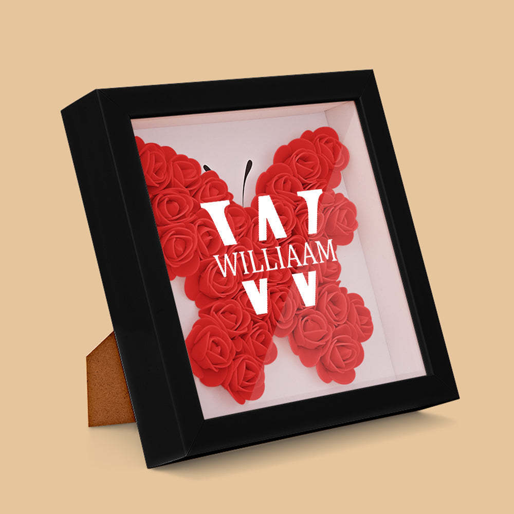 Custom Name Flower Shadow Box Personalized Creative Flower Shadowbox Frame Gift - NameNecklace