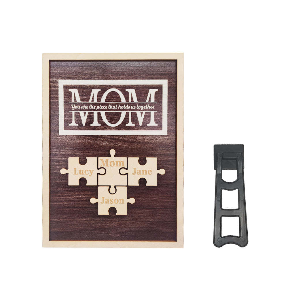 Personalized Mom Puzzle Plaque You Are the Piece That Holds Us Together Gifts for Mom - NameNecklace