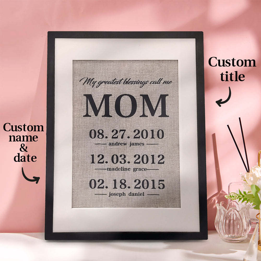 Personalized Mother Gift My Greatest Blessings Call Me Mom Name Sign Gift for Mother - NameNecklace
