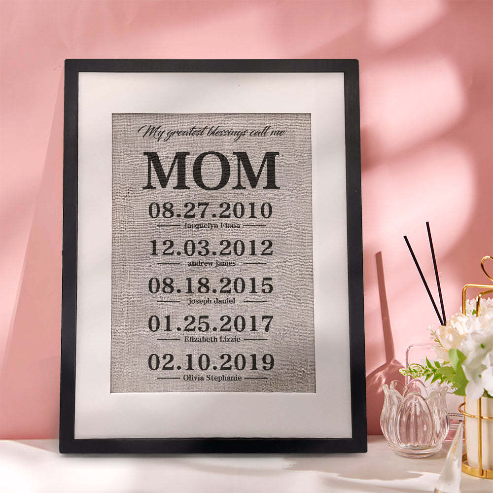 Personalized Mother Gift My Greatest Blessings Call Me Mom Name Sign Gift for Mother - NameNecklace