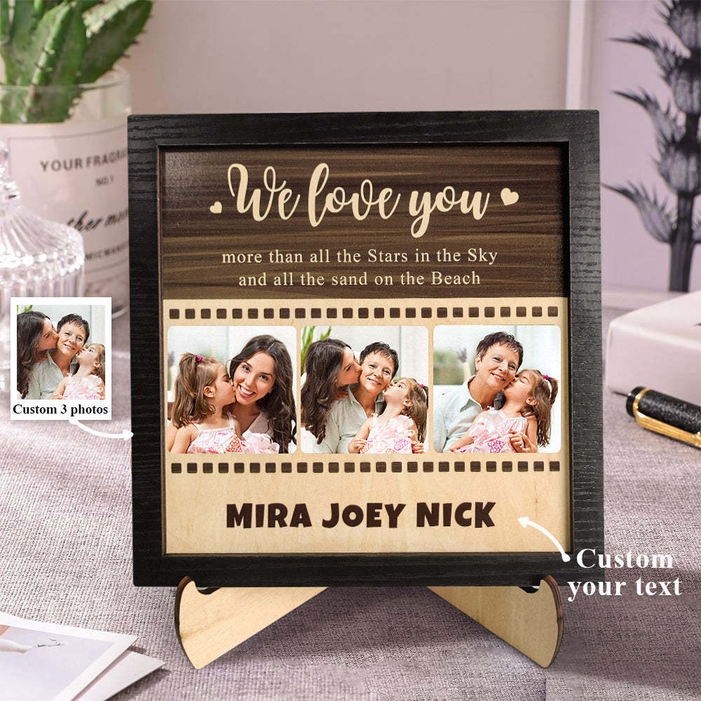 Custom Photo Wooden Ornament Film Photo Plaque Unique Gift for Mom - NameNecklace