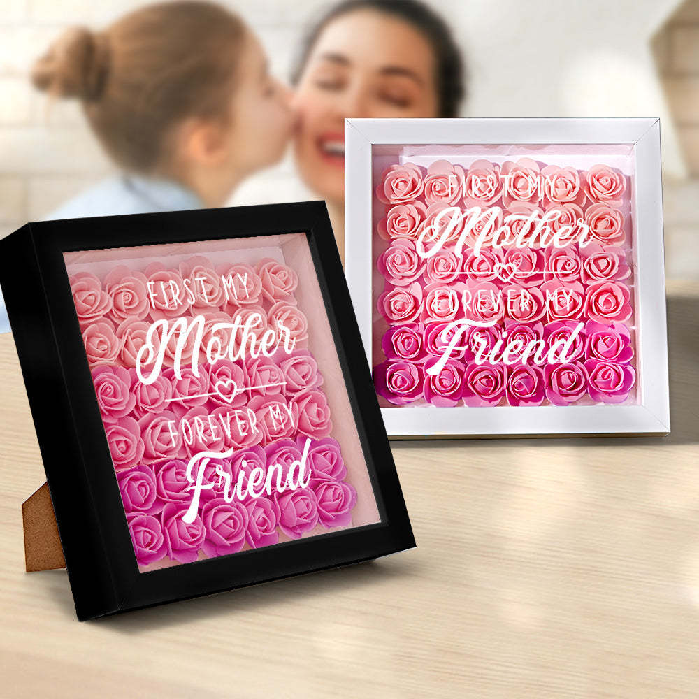 Gradient Pink Flower Shadow Box Frame Mother's Day Gift - NameNecklace
