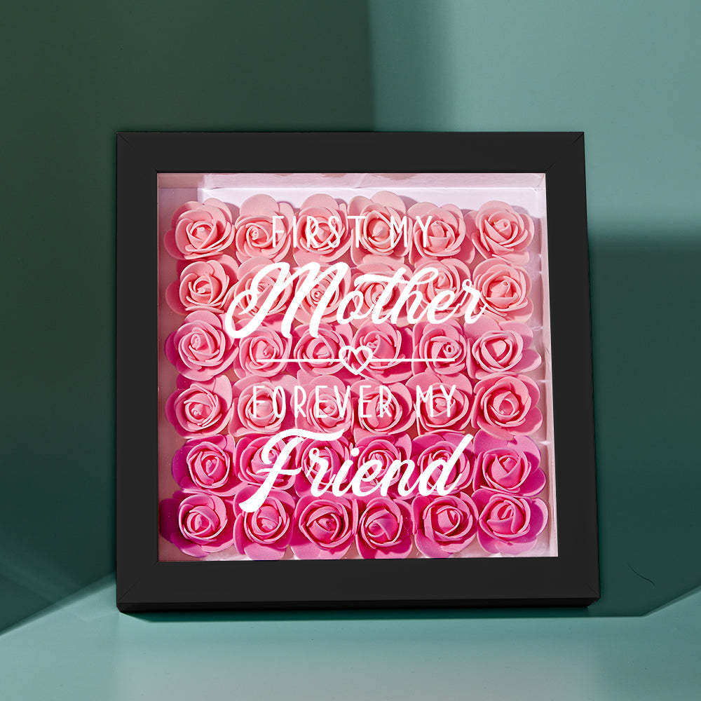 Gradient Pink Flower Shadow Box Frame Mother's Day Gift - NameNecklace