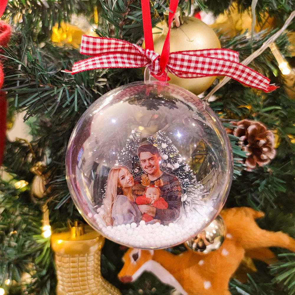Personalized Photo Christmas Ball Ornament Custom 3D Ball Ornament for Christmas Gifts - NameNecklace