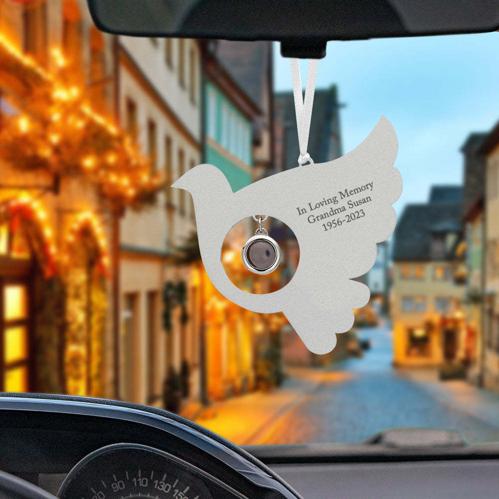 Personalized Projection Ornament Custom Photo Bird Ornament for Memorial Gifts - NameNecklace