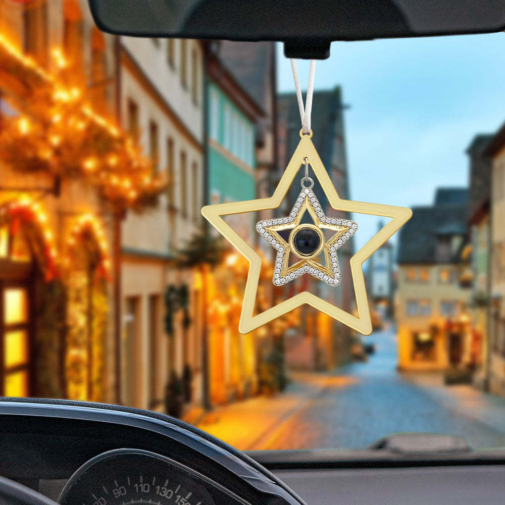 Personalized Projection Ornament Custom Photo Star Ornament for Christmas Gifts - NameNecklace