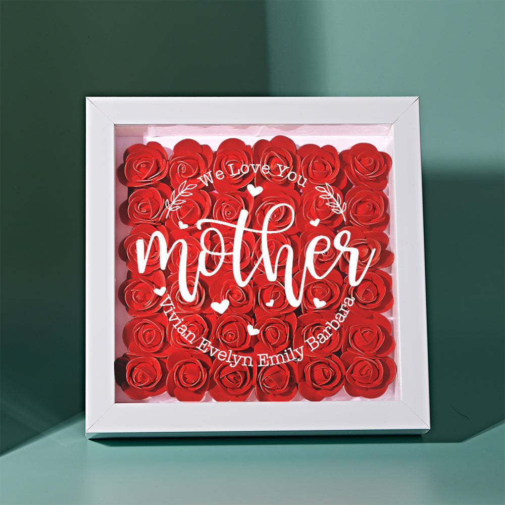 Mom Gift I Love You Every Day - Personalized Flower Shadow Box