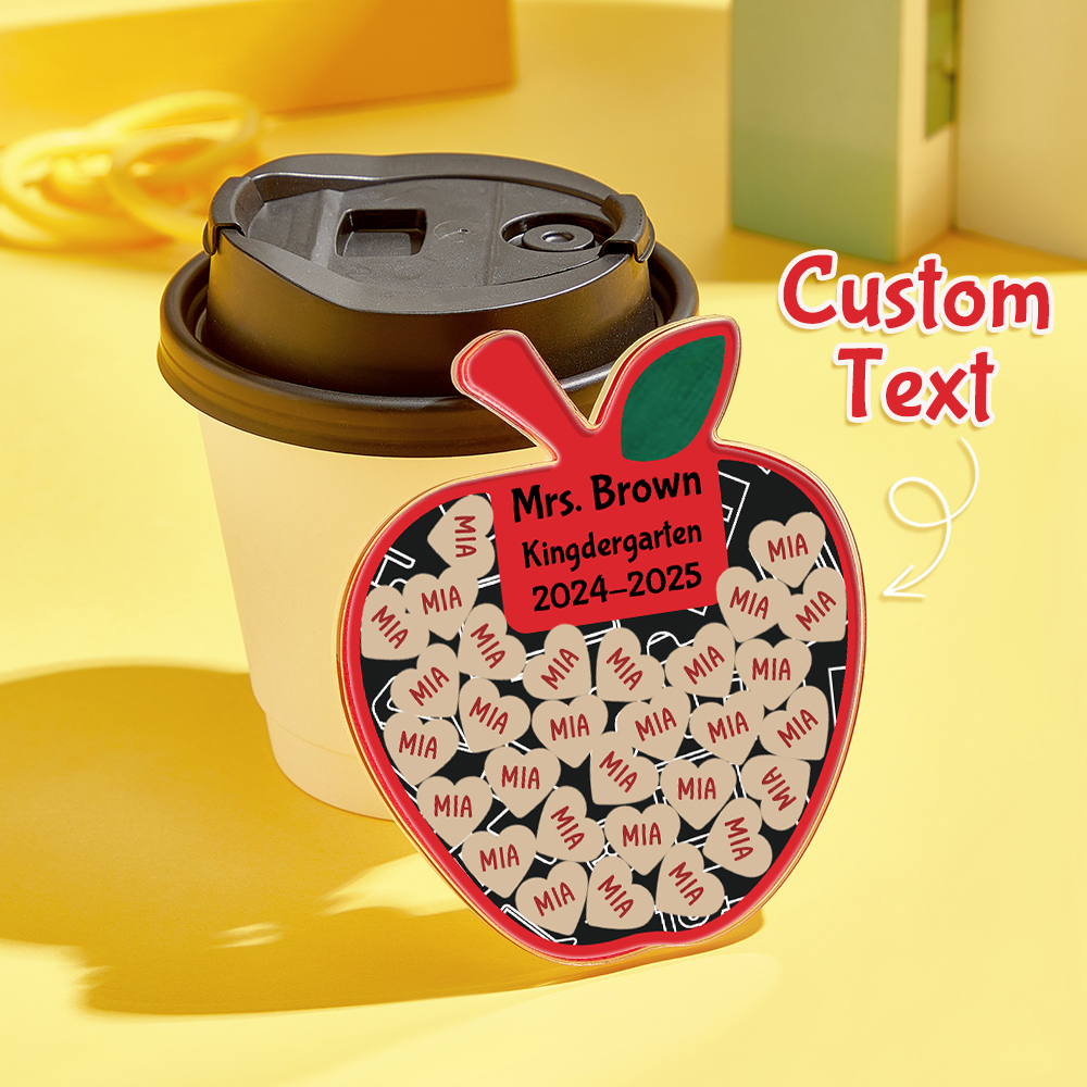 Personalized Teacher Appreciation Apple Magnet - Custom Classroom Thank You Gift with Student Names & School Year