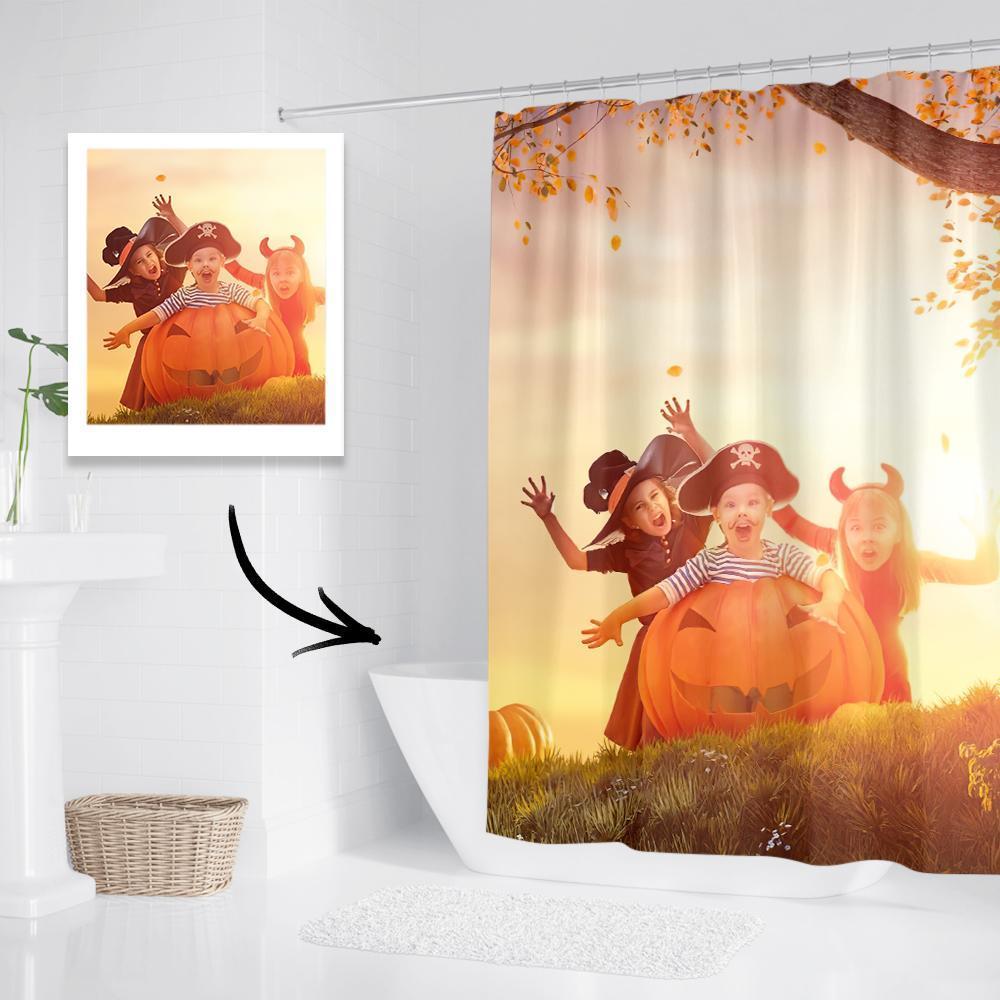 Custom Photo Shower Curtain Personalized Shower Curtains Halloween Gift - Giftlab