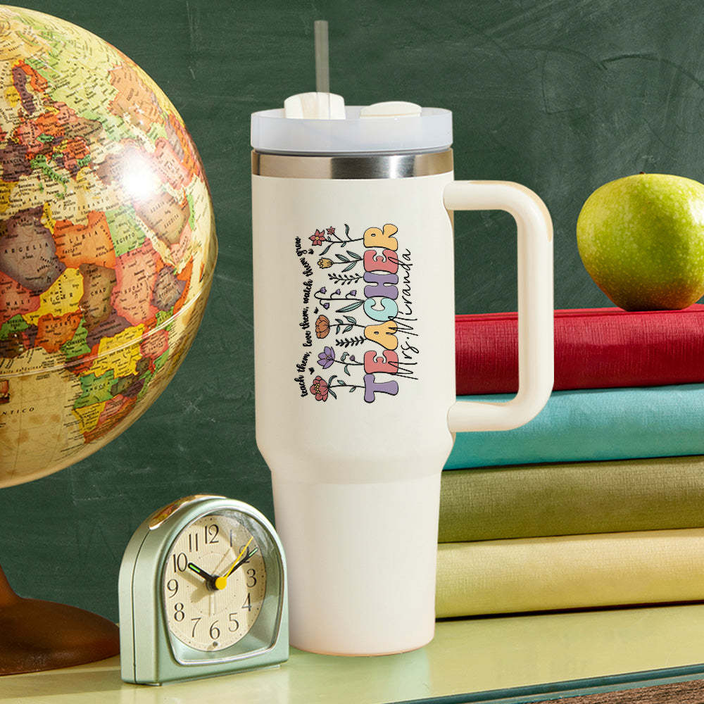 Personalized Teacher 40oz Tumbler Back to School Gift - NameNecklace