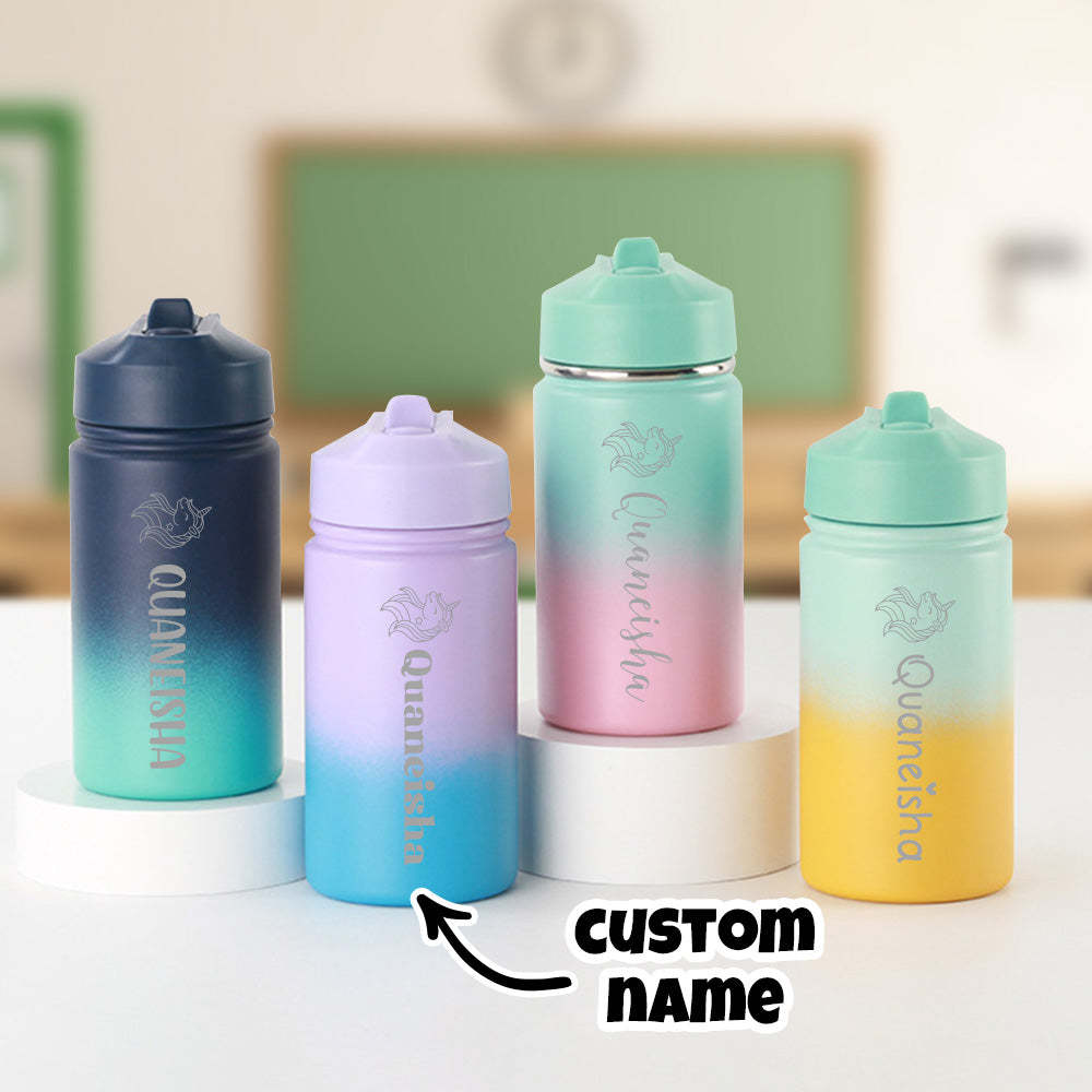 Personalized Name Water Bottles Custom Name Tumbler First Day at School Gifts for Boys Girls - NameNecklace