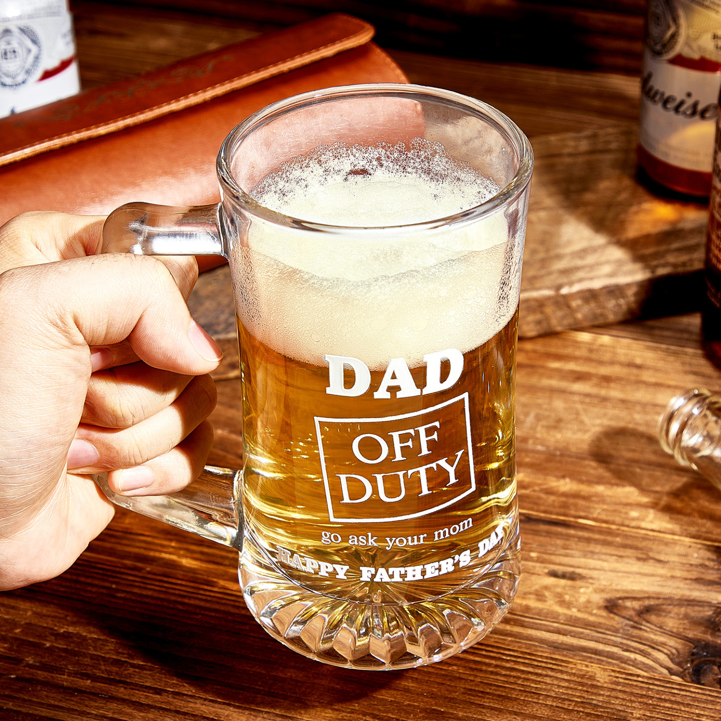 Engraved Personalized #1 Dad Beer Mug by Lifetime Creations: Large Dad Beer Stein, Custom Birthday Gift for Dad Fathers Day Gifts