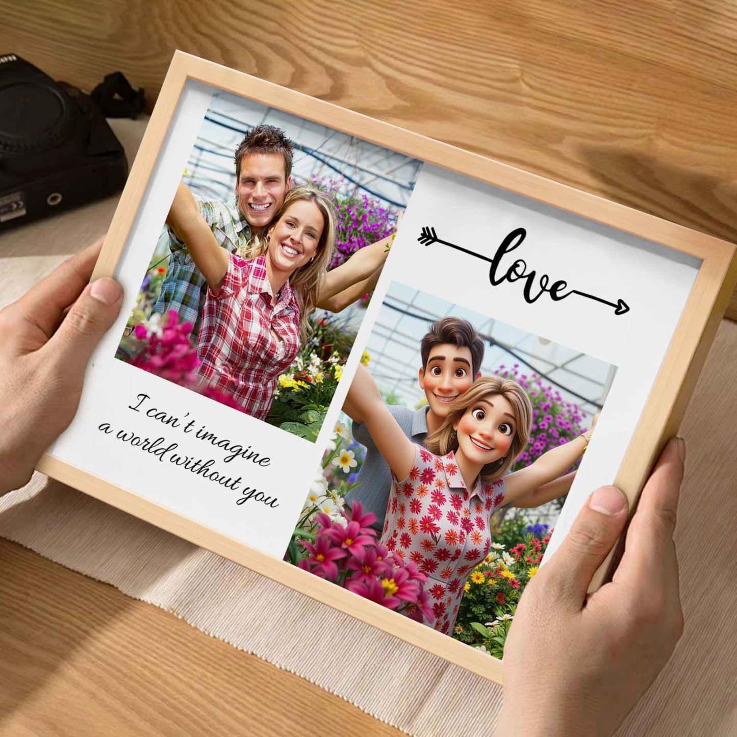 Personalized Picture Frame Cartoon Style Best Gift for Friend