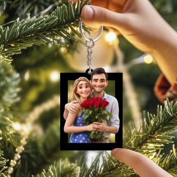 Personalized Cartoon Photo Keychain Sweet Gift For Girlfriend
