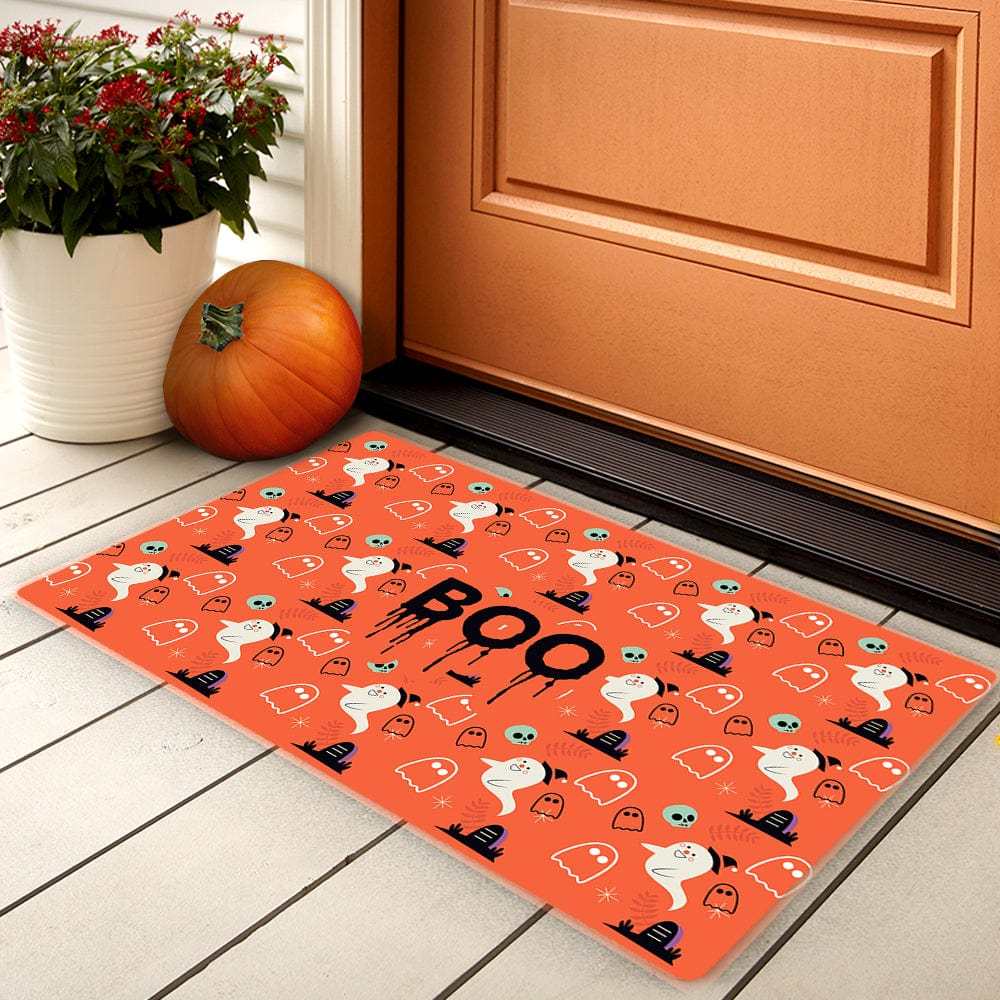 Halloween Door Mat Boo Print Front Floor Mat Boo Welcome Mat Halloween Decor - Giftlab