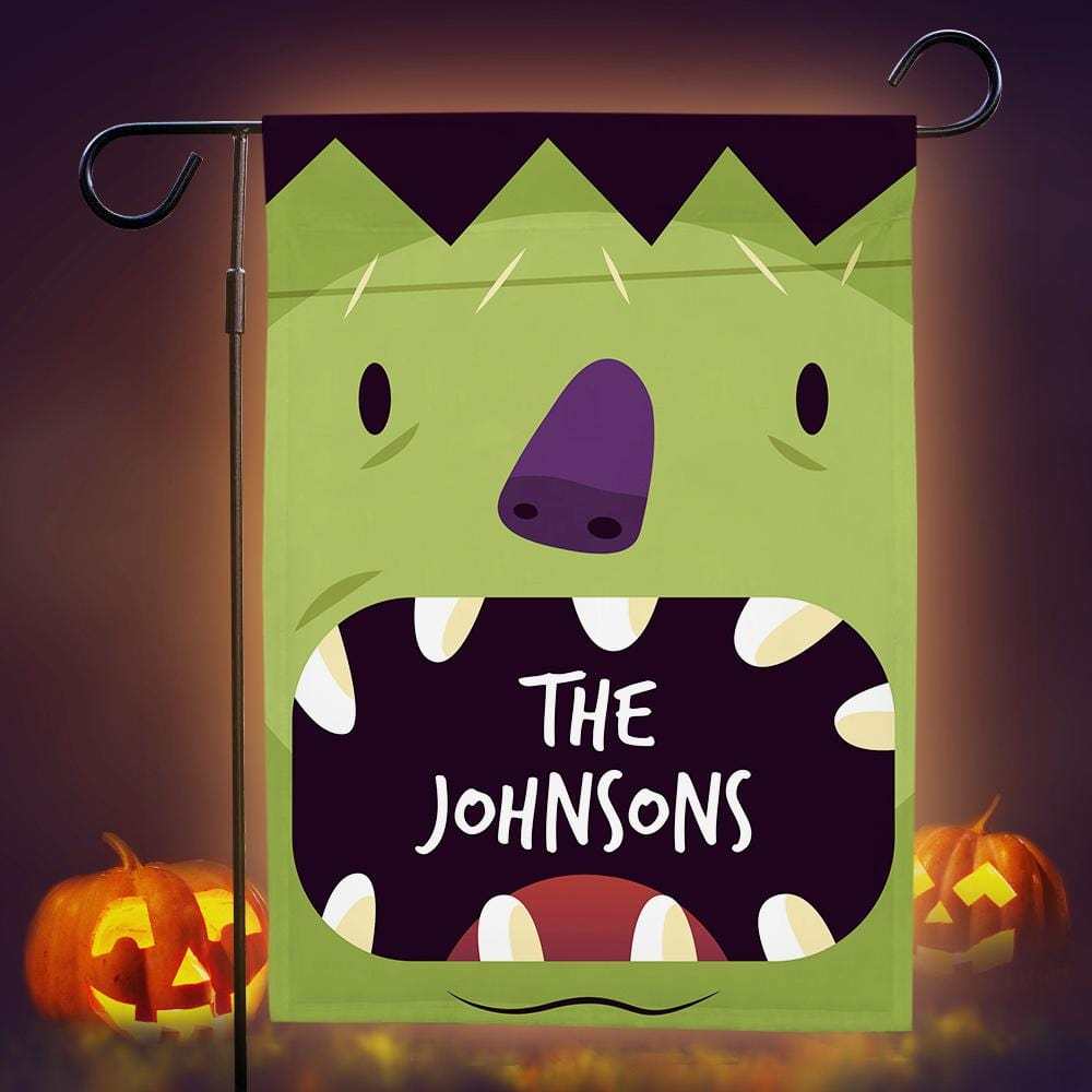 Custom Text Flag Face Halloween Personalized House Garden Flag - Giftlab