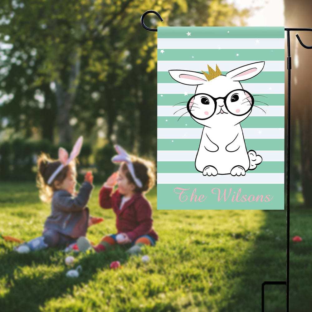 Easter Garden Flag Custom Home Flag Personalized Welcome Sign