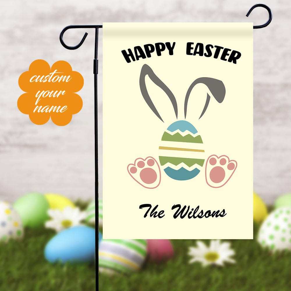 Personalized Easter Flag Custom Garden Flag Bunny Egg Flag