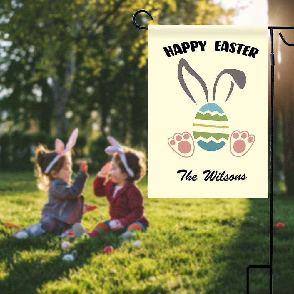 Personalized Easter Flag Custom Garden Flag Bunny Egg Flag