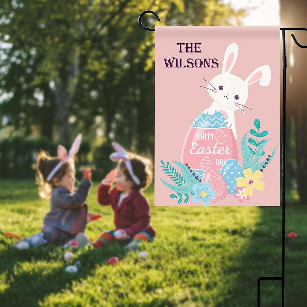 Custom Easter Garden Flag Personalized Lawn Decor Home Flag
