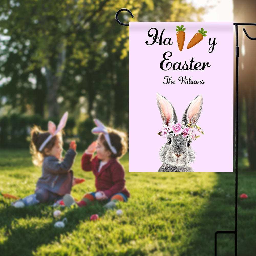 Custom Garden Flag Easter Decor Personalized Welcome Flag