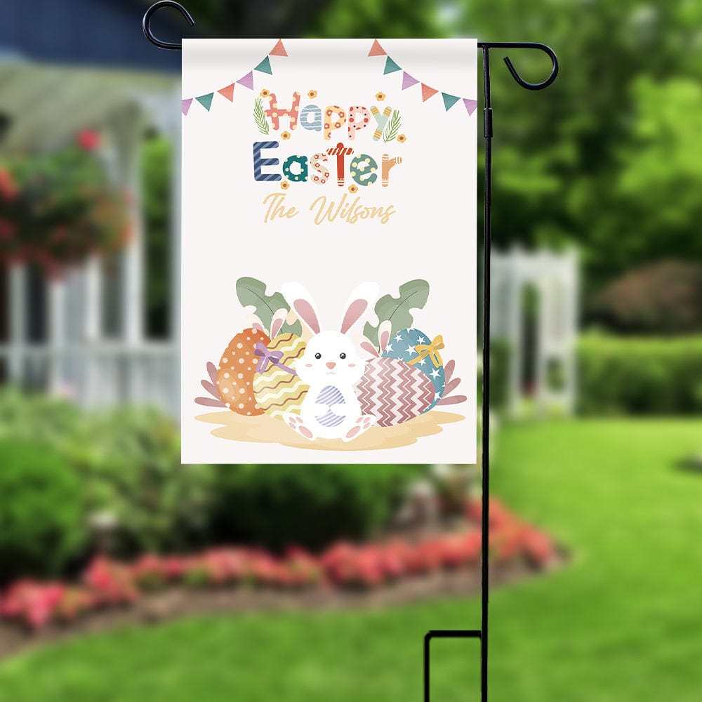 Custom Garden Flag Happy Easter Outdoor Decor Welcome Flag