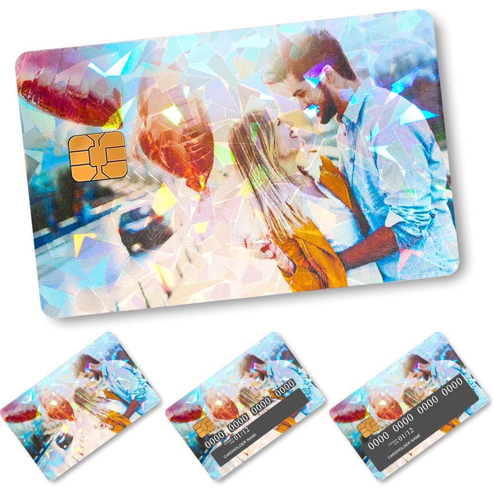 Custom Card Cover Your Photo Sticker Waterproof Card Cover Personalized Card Skin Set 4 Pieces in 1