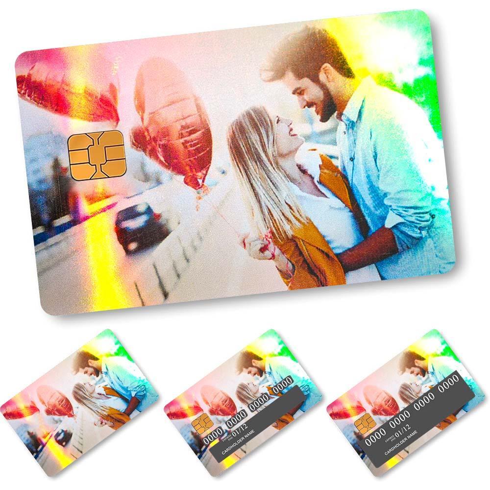 Custom Card Cover Your Photo Sticker Waterproof Card Cover Personalized Card Skin Set 4 Pieces in 1