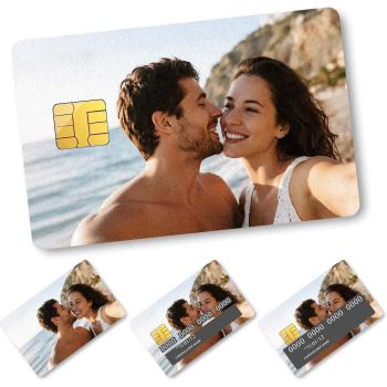 Custom Card Cover Your Photo Sticker Waterproof Card Cover Personalized Card Skin Set 4 Pieces in 1