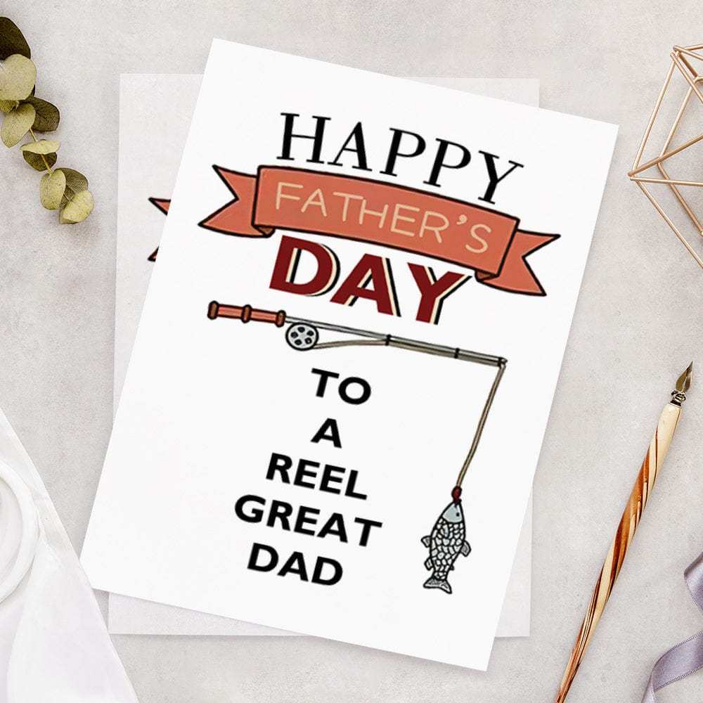 To A Reel Great Dad Happy Father's Day Card - NameNecklace
