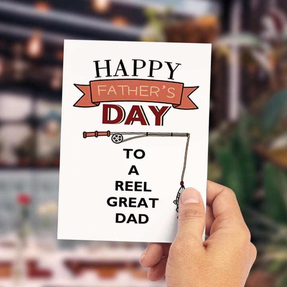 To A Reel Great Dad Happy Father's Day Card - NameNecklace