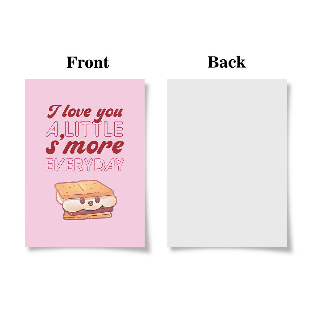 Funny I Love You S'more Cute Pun Valentine's Day Card - NameNecklace