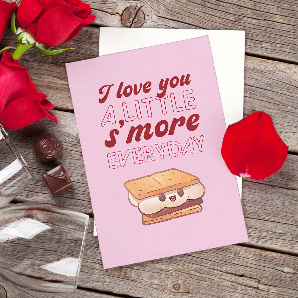 Funny I Love You S'more Cute Pun Valentine's Day Card - NameNecklace
