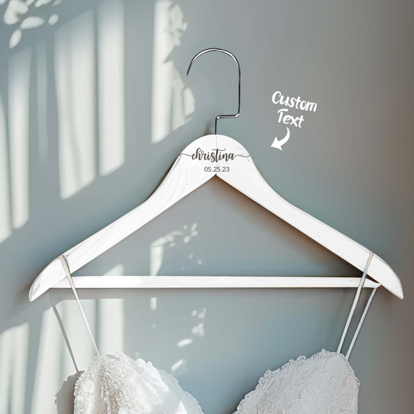 Personalized Bridesmaid Hangers Wedding Hanger Custom Wooden Engraved Hanger Bridal Dress Hanger Wedding Name Hangers - NameNecklace