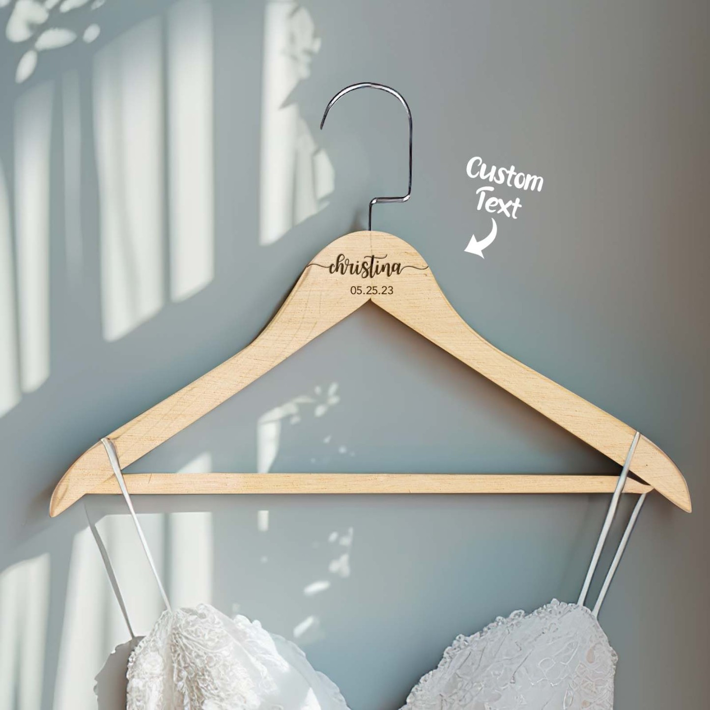 Personalized Bridesmaid Hangers Wedding Hanger Custom Wooden Engraved Hanger Bridal Dress Hanger Wedding Name Hangers - NameNecklace