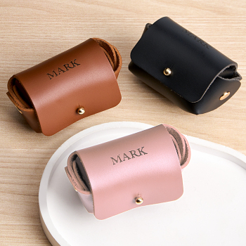 Leather Cufflink Pouch + Personalised Initials / Cufflink Storage Travel Box / Handmade Father's Day Gift for Dad / Wedding Day Groomsmen