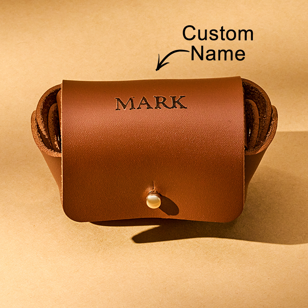 Leather Cufflink Pouch + Personalised Initials / Cufflink Storage Travel Box / Handmade Father's Day Gift for Dad / Wedding Day Groomsmen