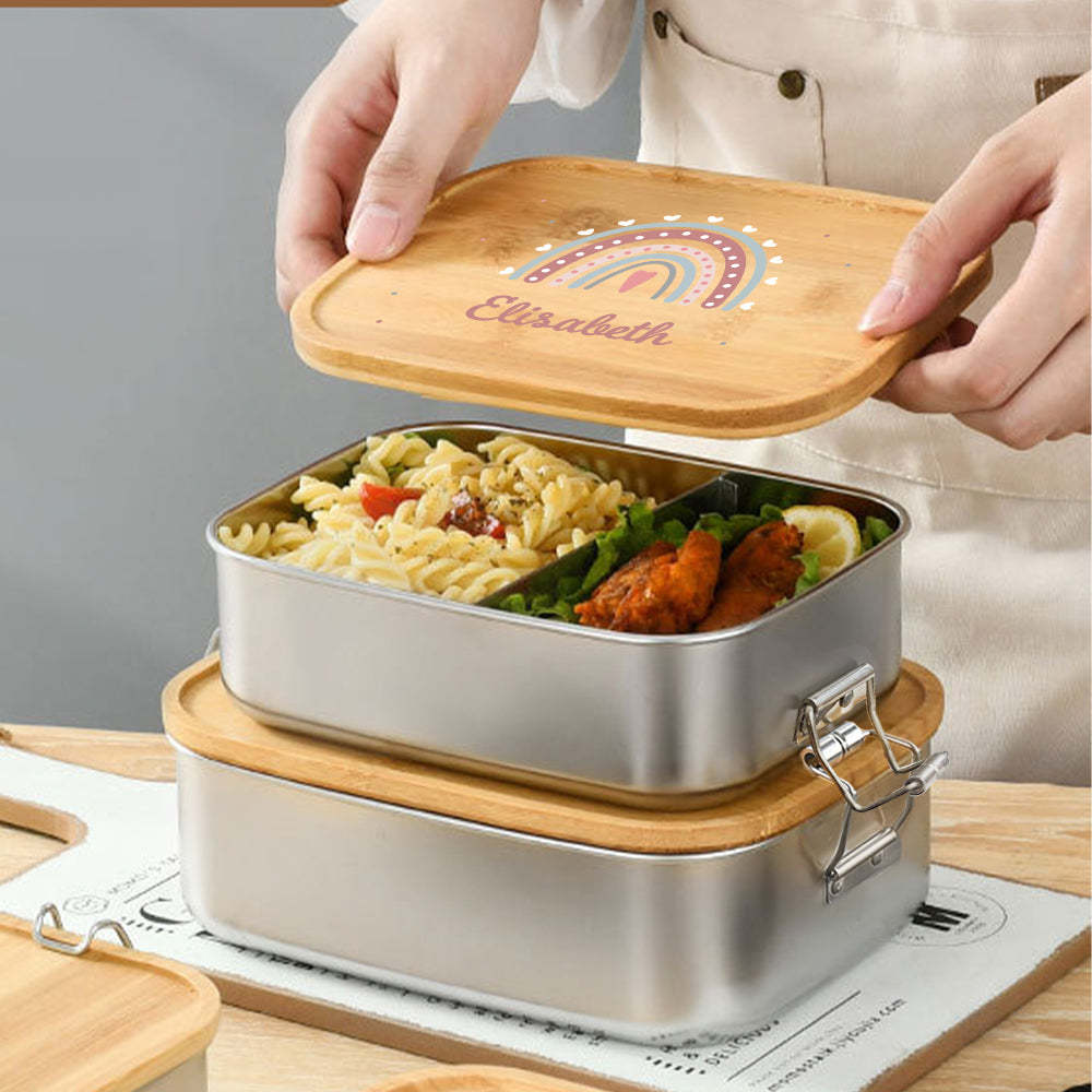 Personalized Lunch Box for Children Custom Stainless Steel Lunch Box with Name Back to School Gift for Children - NameNecklace