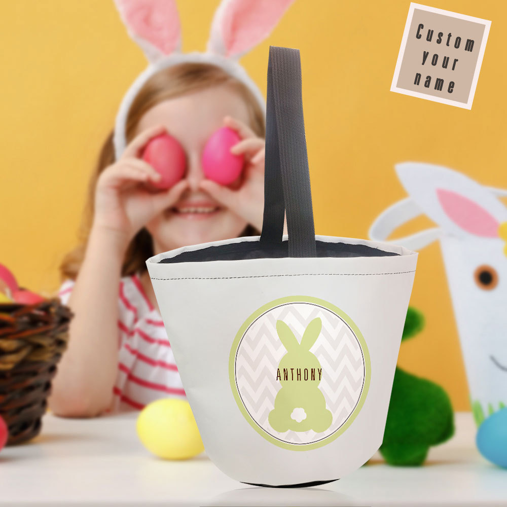 Personalized Name Easter Basket Custom Easter Bunny Basket Gifts for Kids - MyFaceBoxer