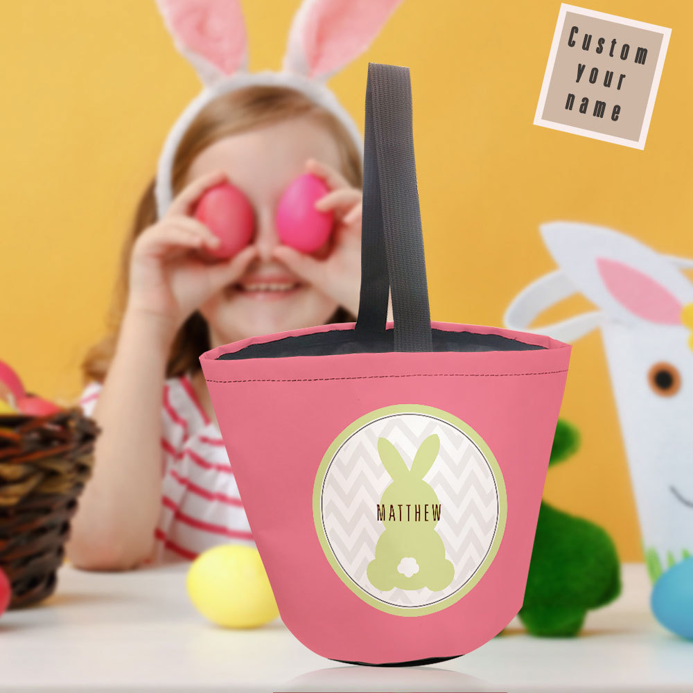 Personalized Name Easter Basket Custom Easter Bunny Basket Gifts for Kids - MyFaceBoxer
