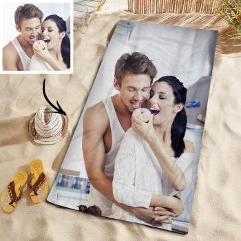 Customized Photo Personalised Beach Towel Gift Spring Break Towel for Husband
