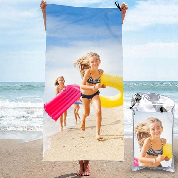 Personalized Bath Towels Custom Print Beach Towels Quick-dry Ultrafine Fiber My Best Friends