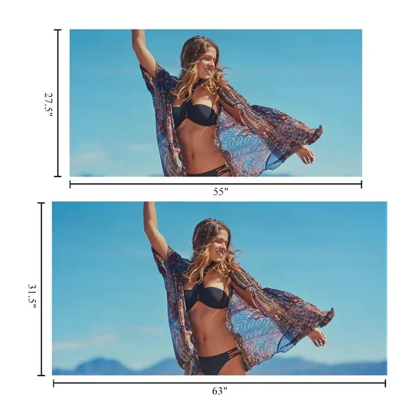 Horizontal Personalized Bath Towels Custom Photo Beach Towels Quick-dry Ultrafine Fiber Sexy Girl