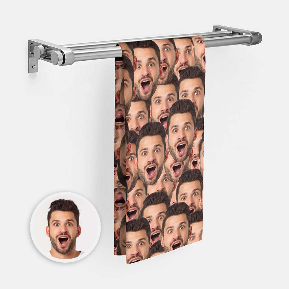 Custom Face Seamless Towel Personalized Photo Towel Funny Gift-MyHawaiianShirts