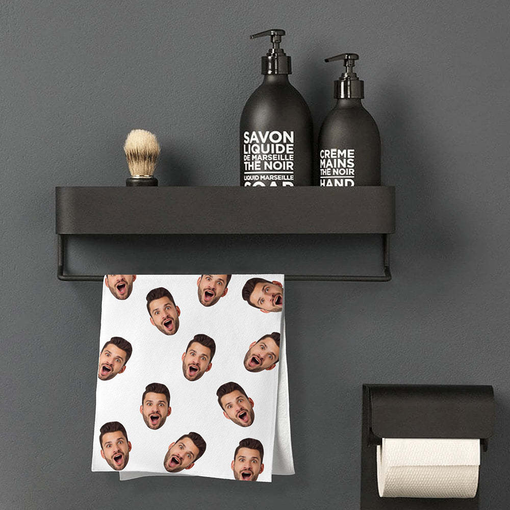 Custom Faces White Towel Personalized Photo Towel Funny Gift-MyHawaiianShirts