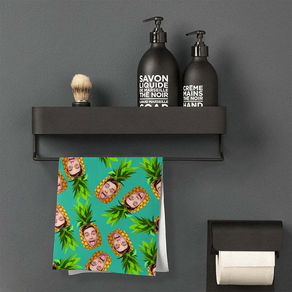 Custom Faces Pineapple Towel Personalized Photo Towel Funny Gift-MyHawaiianShirts